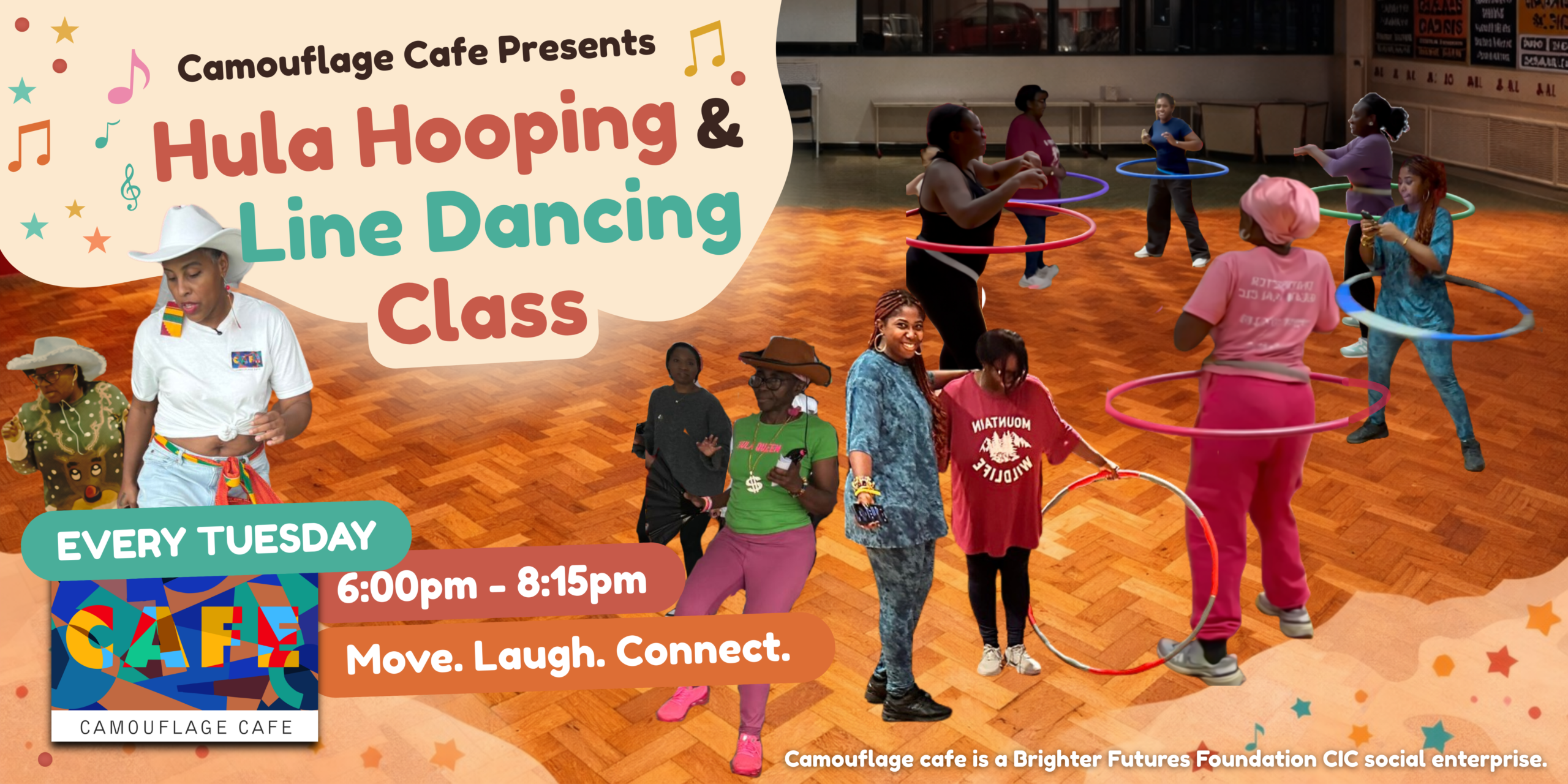 Camouflage Events - Hula Hooping & Line Dancing